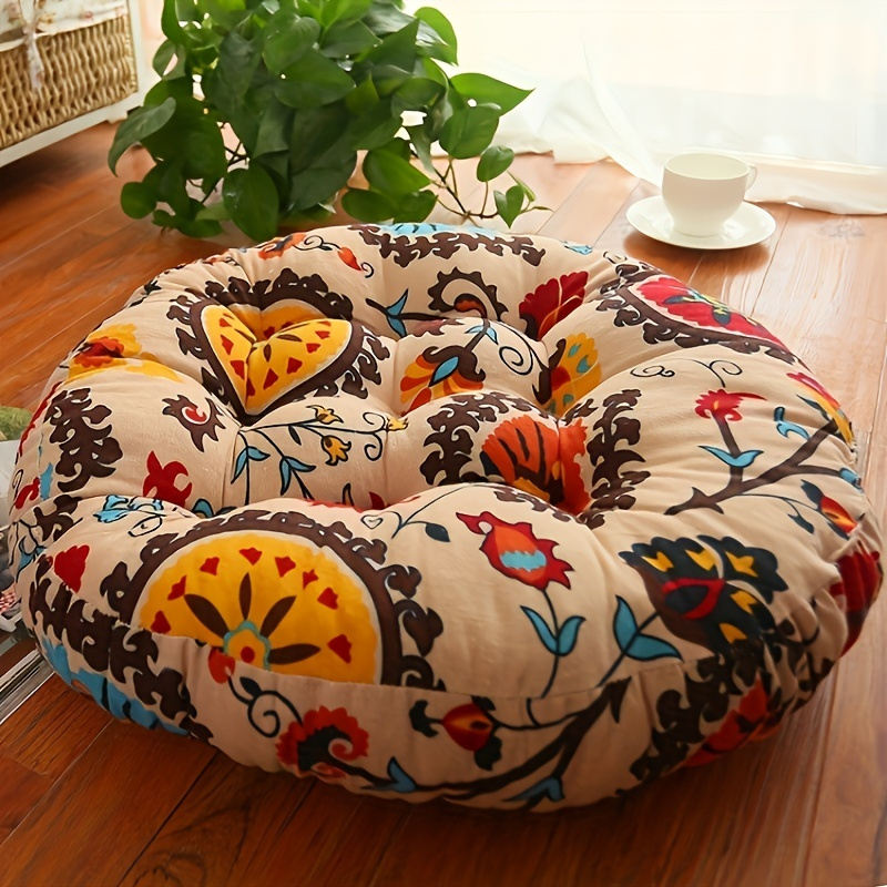 Meditation Cushion Zafu - Bantal Lantai Bulat Tikar Yoga Tatami