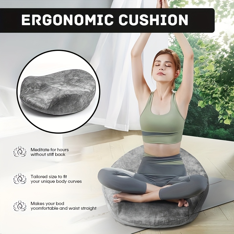 Meditation Cushion Zafu - Bantal Meditasi Busa Memori dengan Dukungan